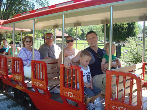 riding on the train at the zoo in South Bend