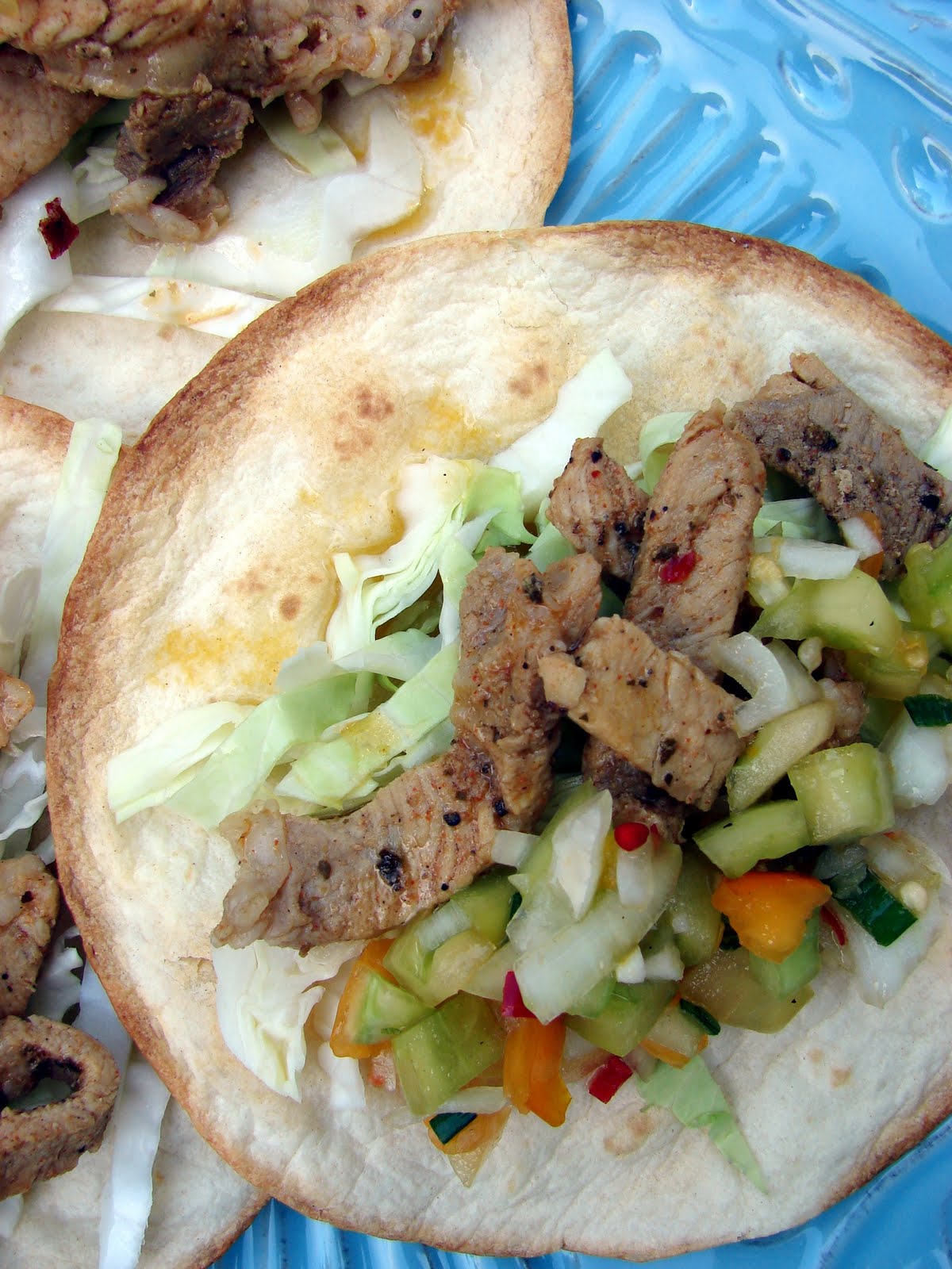 iron stef pork tacos with green tomato salsa