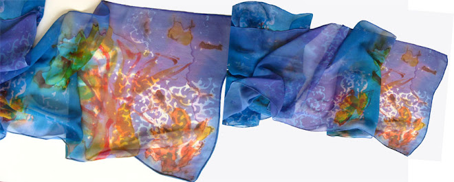 Hand painted silk scarf by Soonjin Min