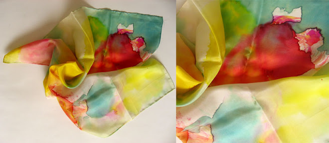 Hand painted silk scarf by Soonjin Min