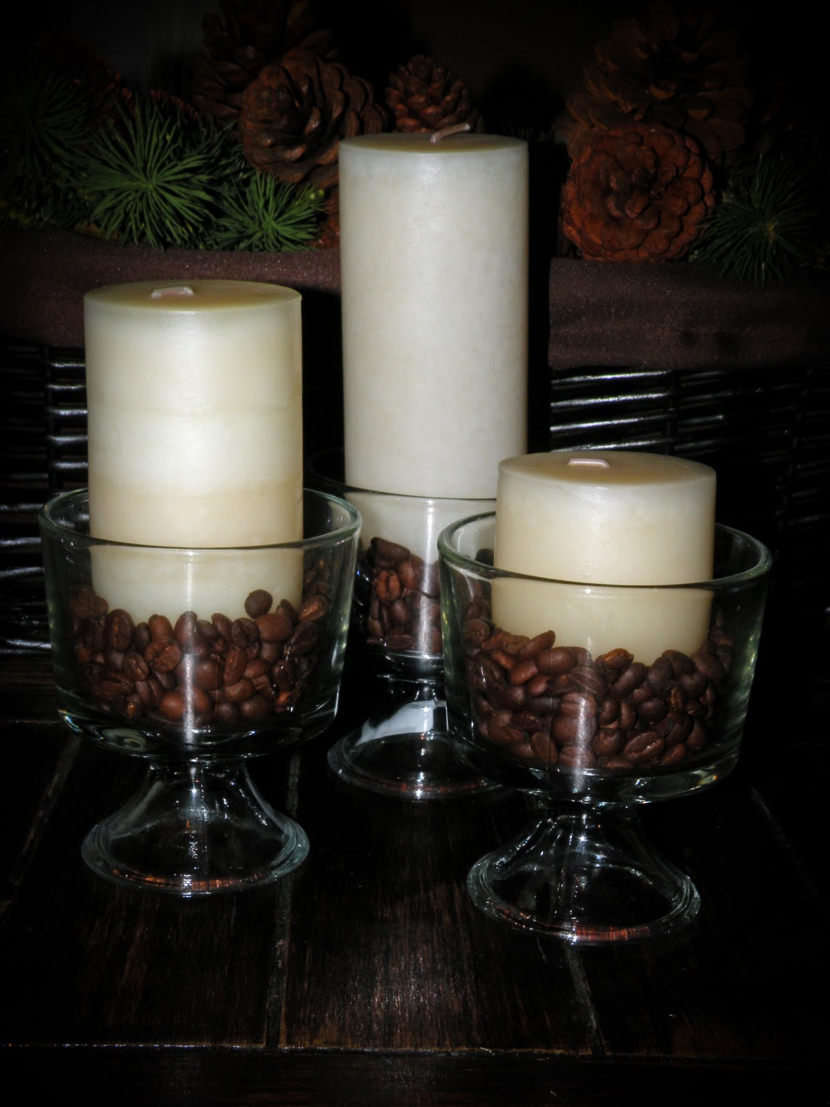 Domestic Doin's Coffee Bean Candle Holders