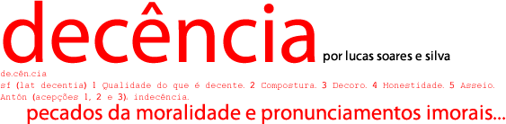Decência - pecados da moralidade