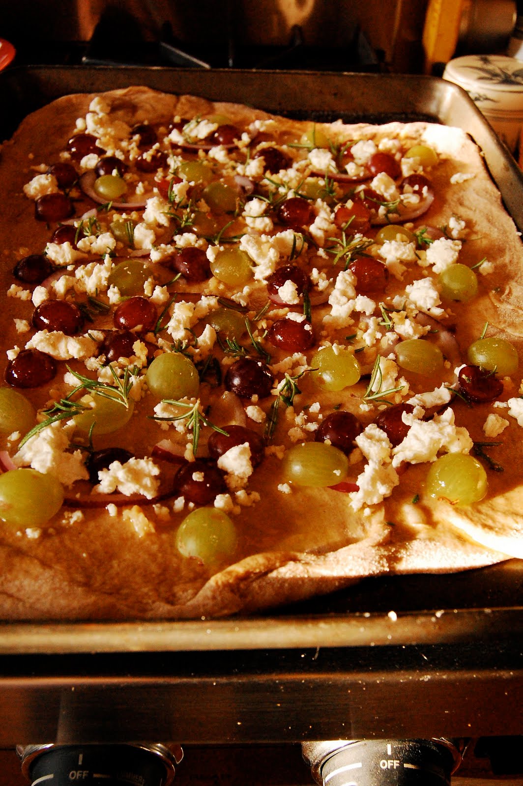 Red Door Epicure roasted grape and goat cheese pizza