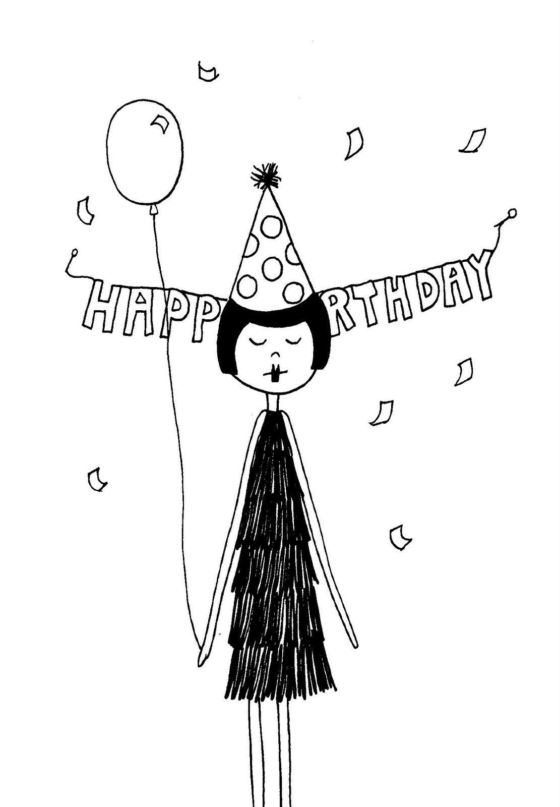 Flapper Doodle Happy Birthday To Me With A Present For You