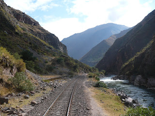 Vilcanota river in narrow valley