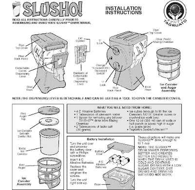 slusho machine instructions
