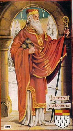 nicholas st saint bishop myra orthodox christmas nicolaas church santa stamps victorian father morning person afkomstig nz van