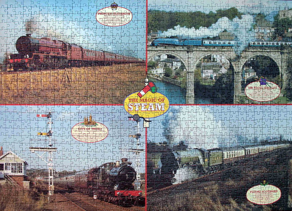STEAM TRAINS AND JIGSAW PUZZLES Collages