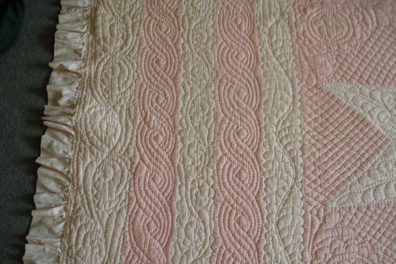 Welsh Quilts A Pink and White Sanderson Star Quilt