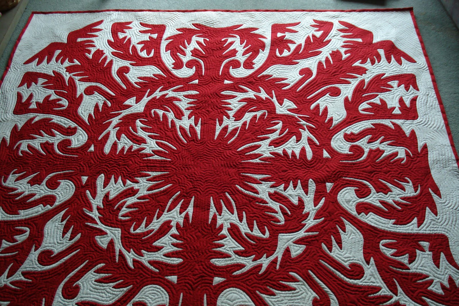 Welsh Quilts Hawaiian Quilt Very Nearly Finished