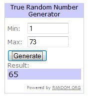 winner, random.org, thefivefish.com