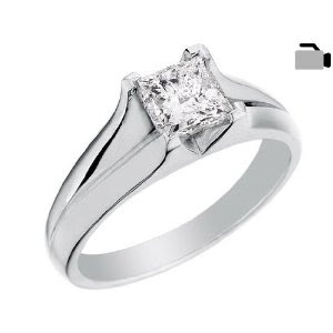 Engagement Ring: 1 Carat (ctw) in 14K Pure White Gold Princess Cut ... Engagement Ring: 1 Carat (ctw) in 14K Pure White Gold Princess Cut ...