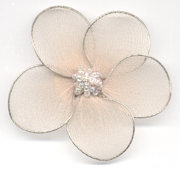 Pregadeira Flor Cru c/ Botão Cristal 4