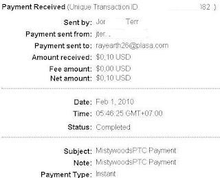 Pembayaran dari Mistywoods PTC