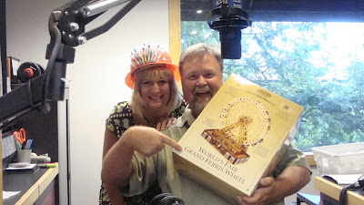 Brent Farris and Debbie Abrams wearing the Pen Guy's Hat at KZST 100.1