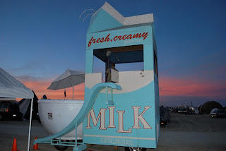 Milktropolis Mutant Vehicle with Slide View at Dusk