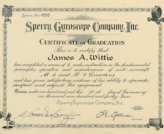 Certificate of Graduation for James A. Wittie, January 31, 1942