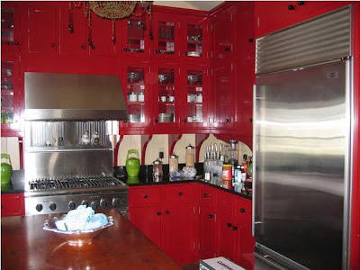 Pictures Kitchens Painted  on The Beach House With The Famous Red Kitchen
