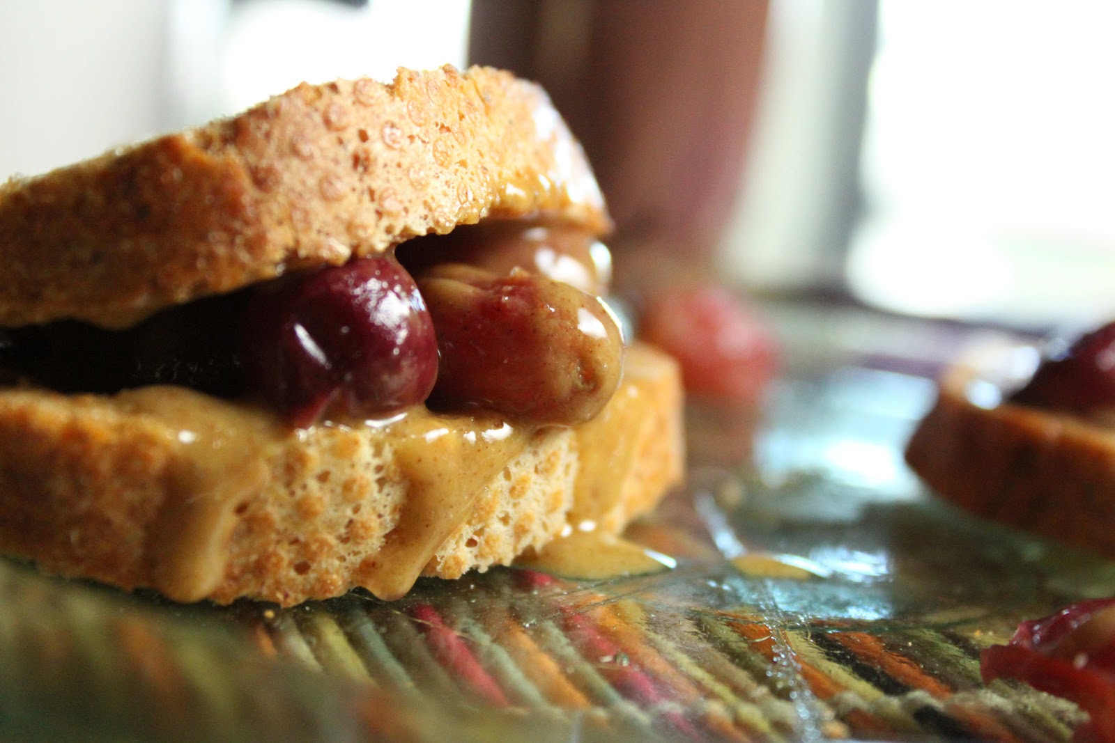 Fat and Happy Blog Toasted Nut Butter and Roasted Grape Sandwiches
