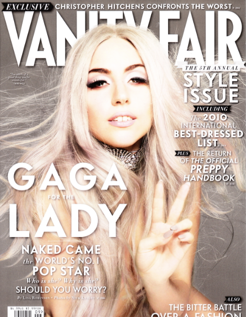 2010, LADY GAGA, Vanity Fair Magazine (No Label) Vintage
