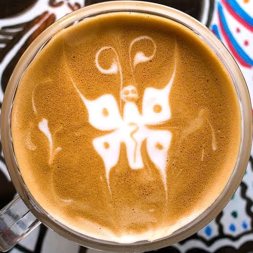 BUTTERFLY Coffee + Milk Art