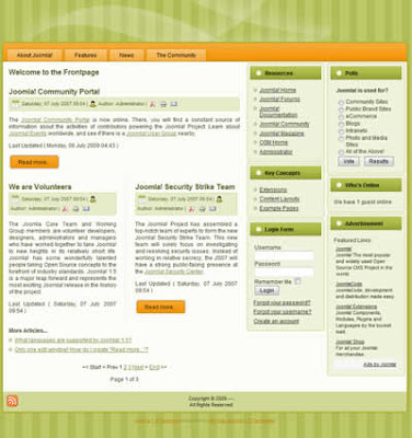 three column joomla 1.5 cms website business template