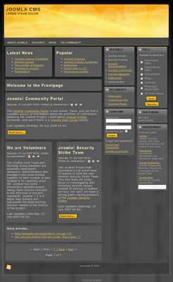 yellow header joomla cms template