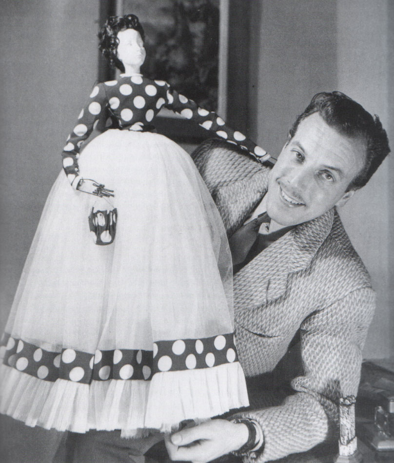 Vintage fashion MADELEINE DE RAUCH design sketches haute couture retro dress