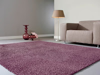 purple rug in shag pile