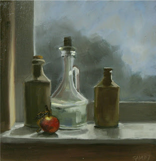 Real Art Objects On A Window Sill