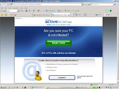 Panda Security Online Malware Scanner Opening Page