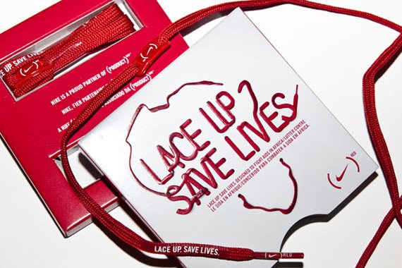 nike red lace up save lives