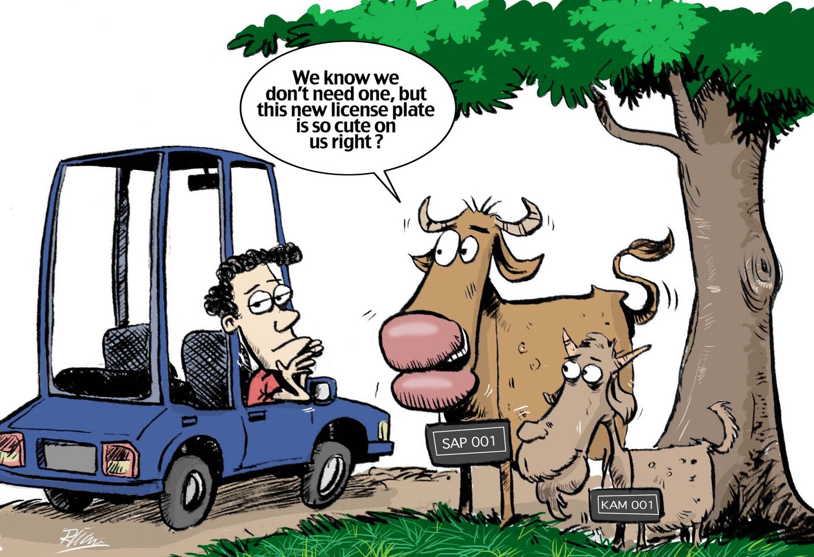 License Plate Cartoon
