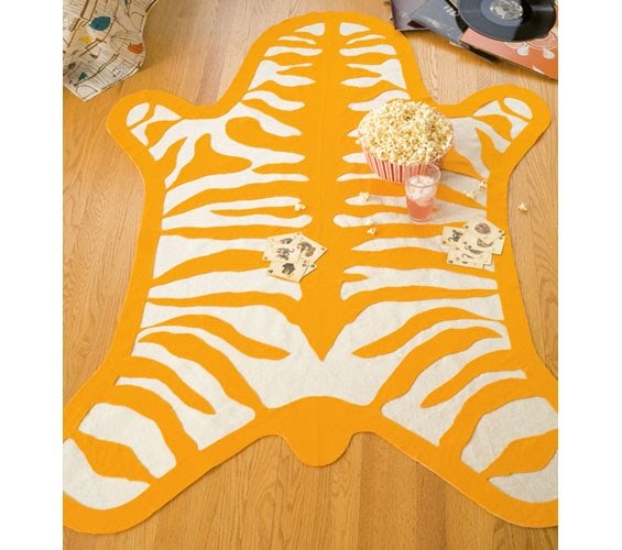 Bromeliad DIY Wednesday Felt faux zebra skin rug Fashion and home