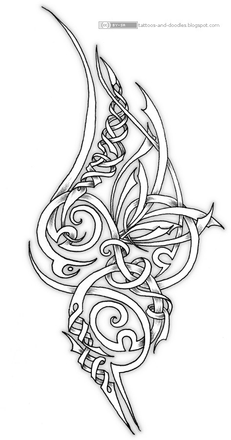 Ornamental swirly tattoo