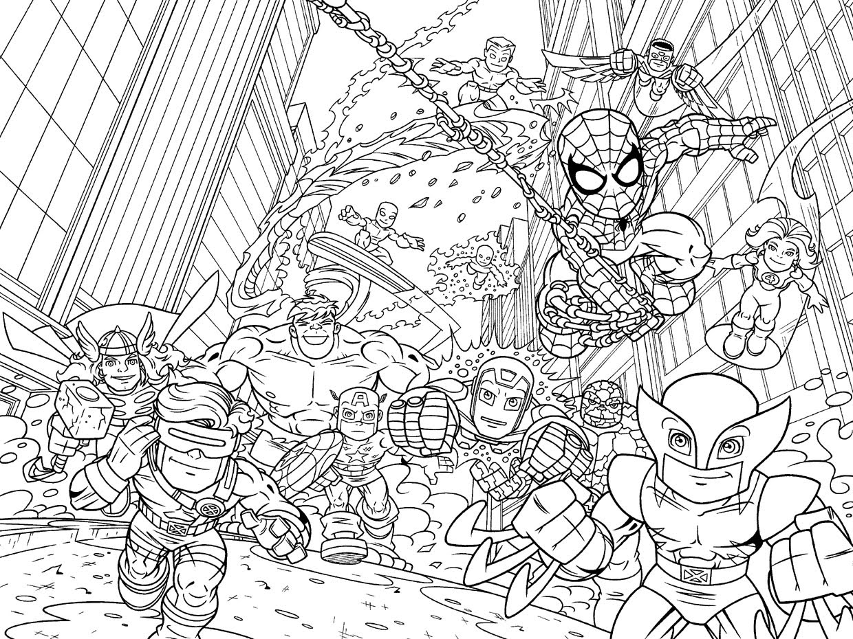 marvel super hero squad coloring pages