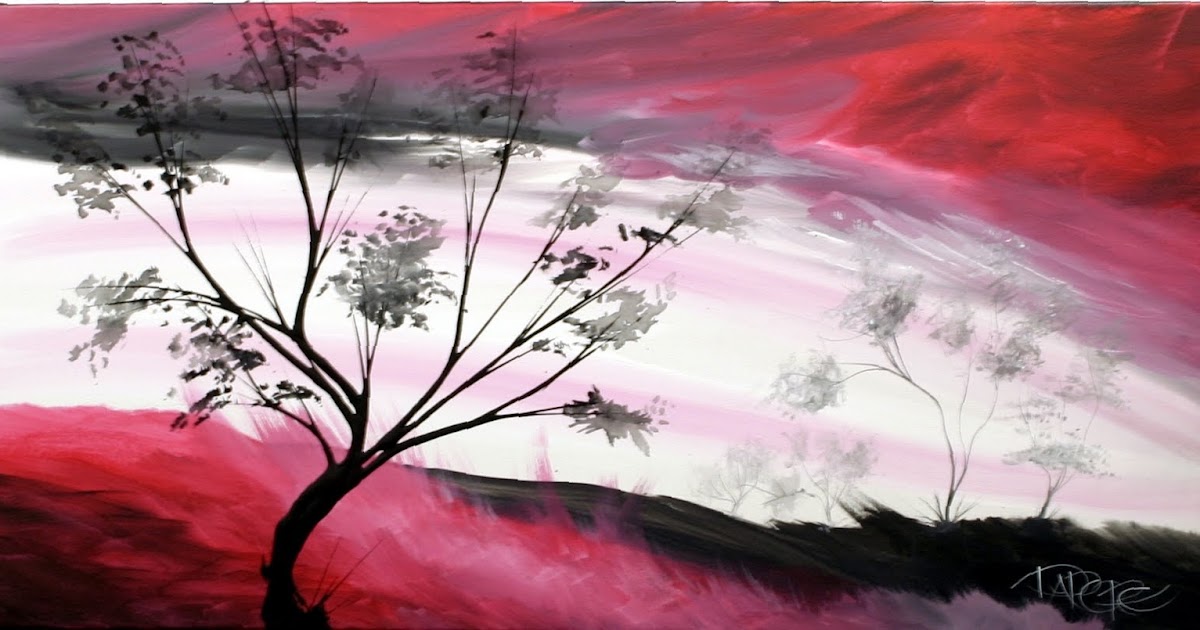Red original fine art paintings by Dapore Red abstract landscape