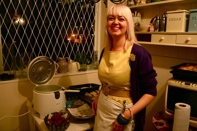 Lenny serving at the underground restaurant