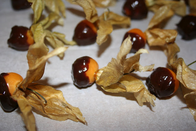 dipped physalis at the Underground Restaurant