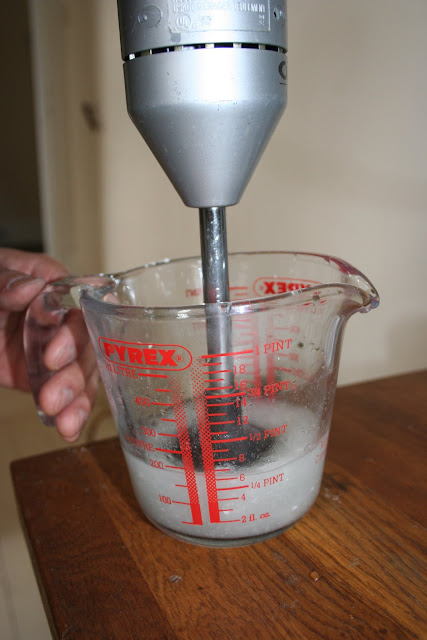 hand blender to emulsify the blend