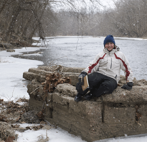 Matt Riccetti takes a break during a winter hike along the Little Miami River (2009) Matt Riccetti takes a break during a winter hike along the Little Miami River (2009)