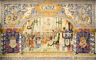 Plaza de España, Sevilla - Azulejo de Cádiz (Motivo central)