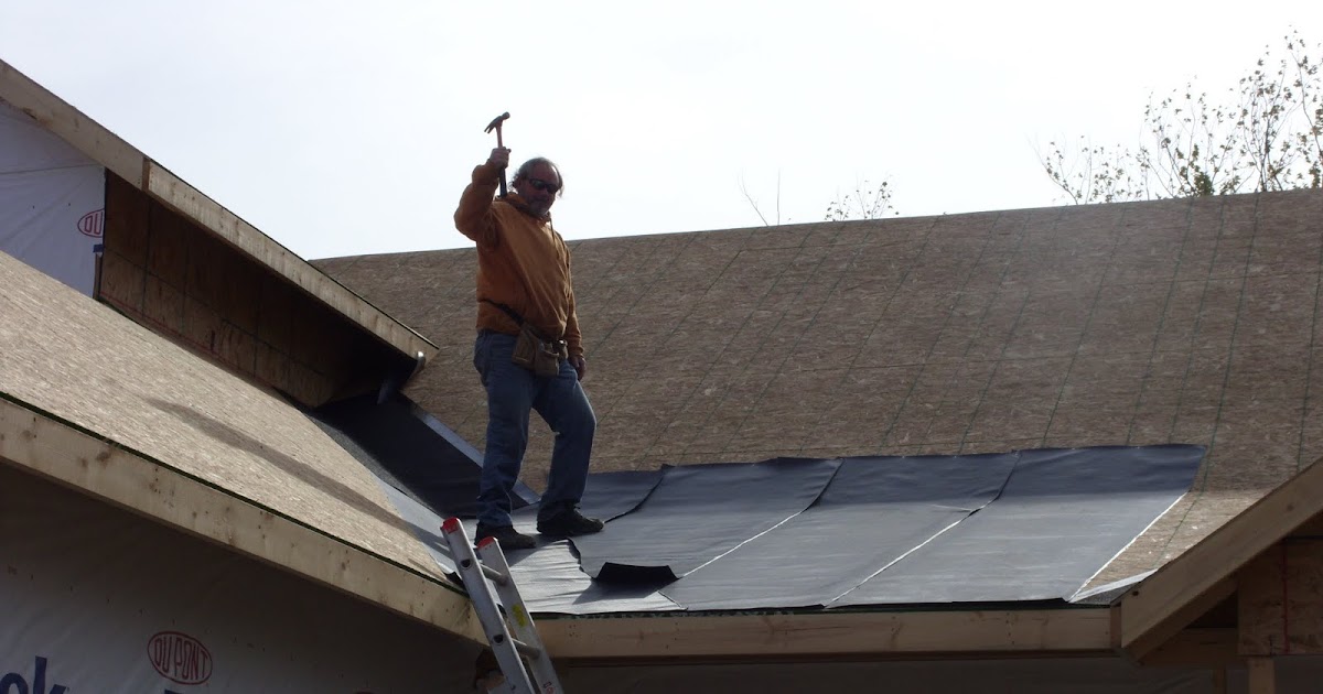 The House on Hilltop Farm Felt Paper for the roof now