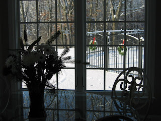 Fence with christmas wreaths