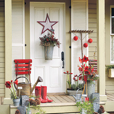 Southern Christmas front porch decor
