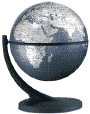 Earth Blue Silver Metallic Art Globe Ocean Desktop World