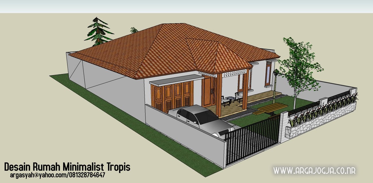 Desain Rumah Minimalist Tropis Pada Lahan 12×23 meter