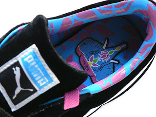 puma suede black light snake