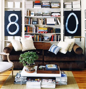 Bookshelves in Living Room 