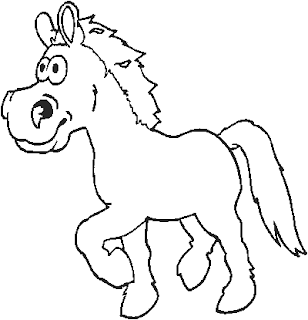 Cartoonish horse coloring sheets